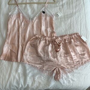 NWT Pink lace pajama set
